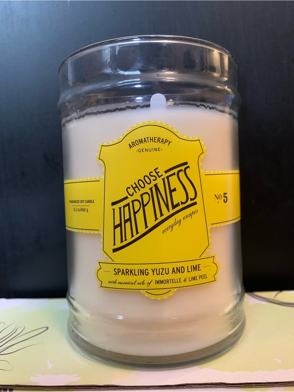 Choose Happiness Aromatherapy Soy Candle - Sparkling Yuzu and Lime
